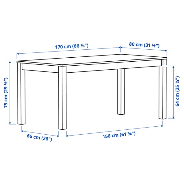 ÅLHULT Table, beige/brun, 66 7/8x31 1/2 "