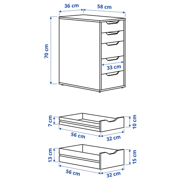 ANFALLARE / ALEX Bureau, bambou/blanc, 55 1/8x25 5/8 "