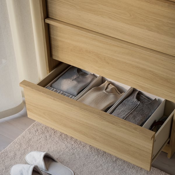 ANKARUDDEN Commode à 4 tiroirs, eff chêne, 31 5/8x18 7/8x42 1/4 "