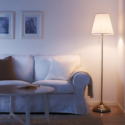 ÅRSTID Lampadaire, nickelé/blanc
