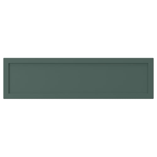ASPUDDEN Façade de tiroir, gris-vert foncé, 18x5 "