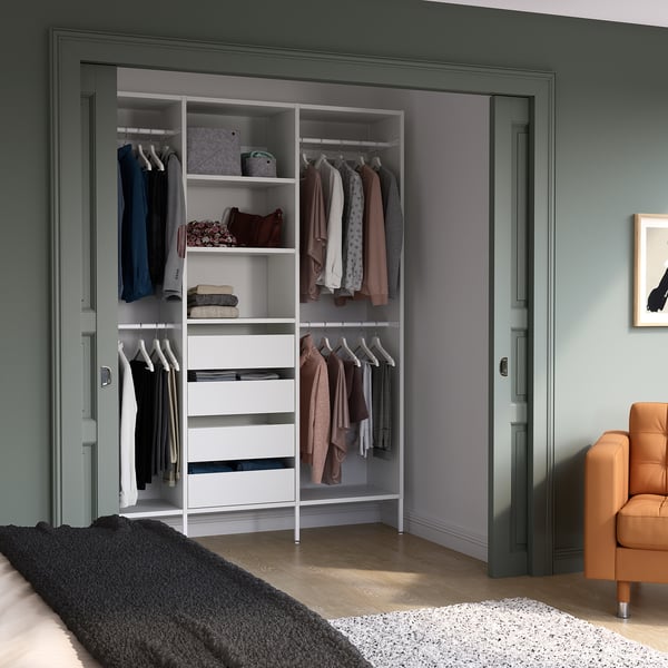 AURDAL Agencement armoire-penderie, blanc, 74 3/4x15 3/4x87 "