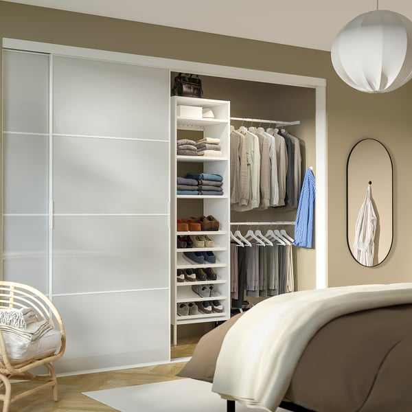 AURDAL Agencement armoire-penderie, blanc, 47 1/4-60 1/4x15 3/4x87 "