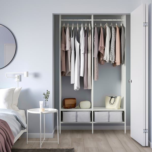 AURDAL Agencement armoire-penderie, blanc, 49 1/4x15 3/4x87 "