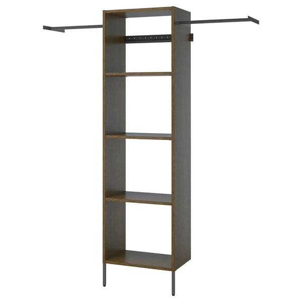 AURDAL Agencement armoire-penderie, brun chêne plaqué teinté/gris foncé, 68 1/2-94 1/2x15 3/4x87 "