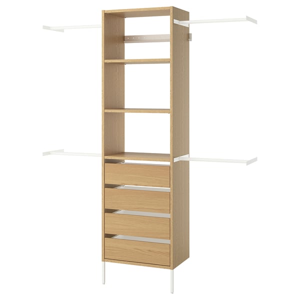 AURDAL Agencement armoire-penderie, chêne plaqué/blanc, 68 1/2-94 1/2x15 3/4x87 "