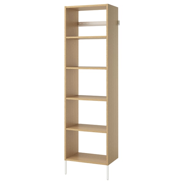 AURDAL Agencement armoire-penderie, chêne plaqué/blanc, 25 5/8x15 3/4x87 "
