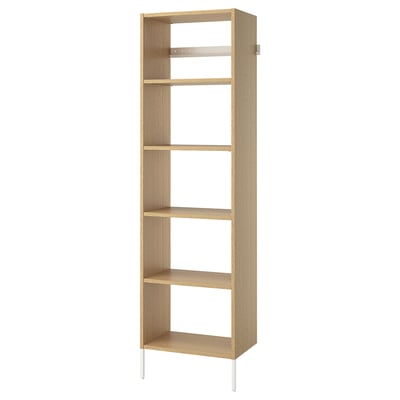 AURDAL Agencement armoire-penderie, chêne plaqué/blanc, 25 5/8x15 3/4x87 "