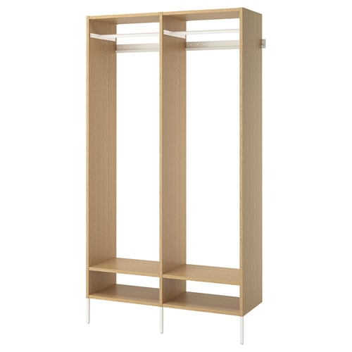 AURDAL Agencement armoire-penderie, chêne plaqué/blanc, 49 1/4x15 3/4x87 "