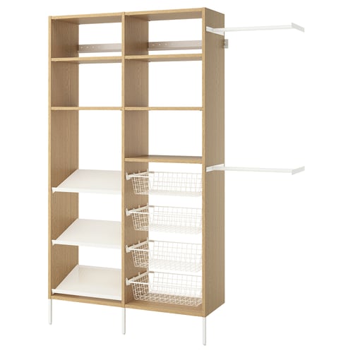 AURDAL Agencement armoire-penderie, chêne plaqué/blanc, 70 5/8-83 5/8x15 3/4x87 "