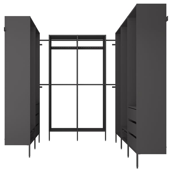AURDAL Agencement armoire-penderie, gris foncé, 70 7/8-118 1/8x15 3/4x87 "