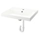 BACKSJÖN Lavabo avec siphon, blanc, 24 1/8x21 "