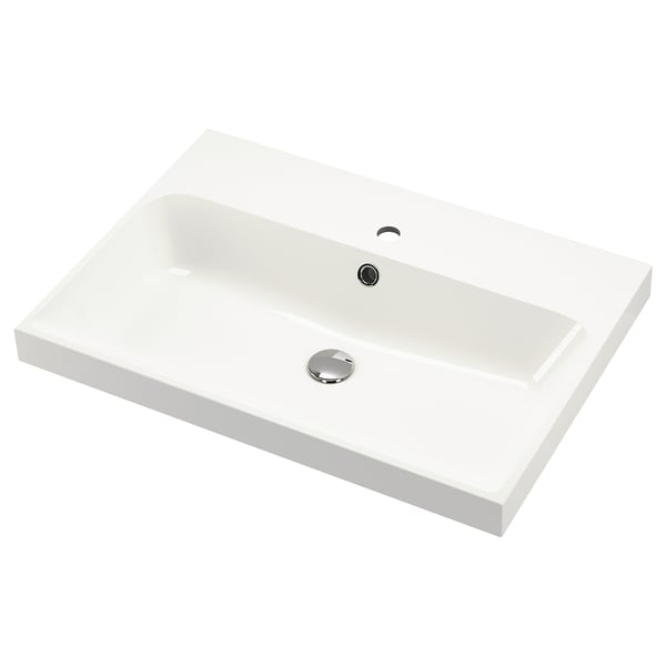 BACKSJÖN Lavabo, blanc, 30 1/8x21 "