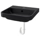BACKSJÖN Lavabo semi-encastré avec siphon, noir, 20x19 5/8 "