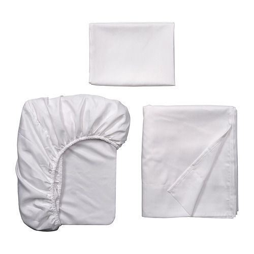 BÄRGLIM Ensemble draps, blanc, 1 place