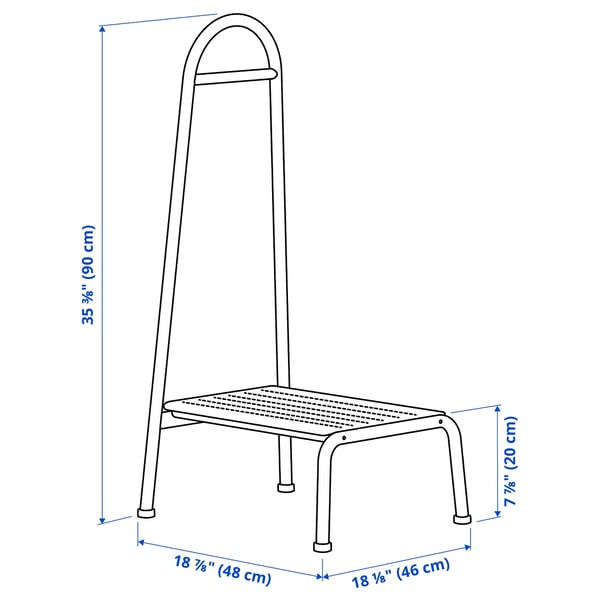 BÄSINGEN Marchepied avec barre d'appui, anthracite