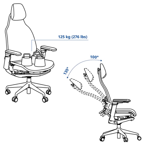 BÄSTBOLL Chaise de jeu, bleu/Mjuk gris clair