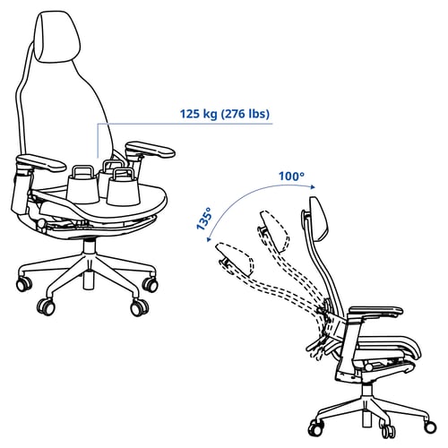BÄSTBOLL Chaise de jeu, bleu/Mjuk gris clair