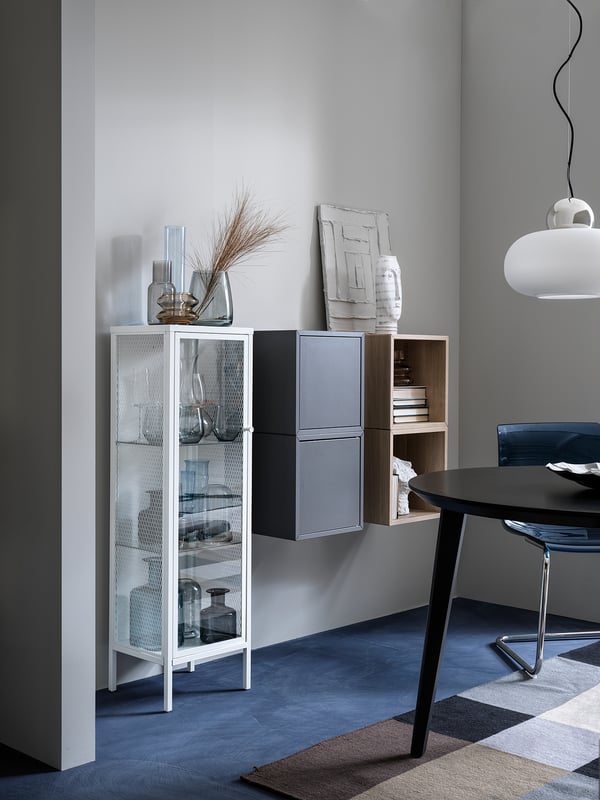 BAGGEBO Vitrine, métal/blanc, 13 3/8x11 3/4x45 5/8 "