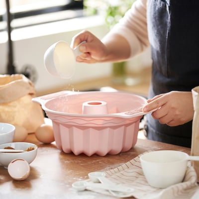 BAKTIDER Moule à gâteau cannelé, rose clair, 8 5/8 "