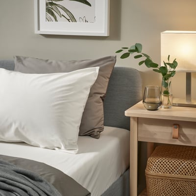 BALSAMPOPPEL Drap-housse, blanc, 1 place