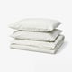 BANDKNIPPE Housse de couette et taie(s), blanc/vert, 2 places/grand 2 places