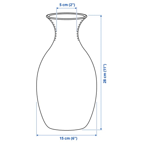 BERGKÖRSBÄR Vase, verre/vert, 11 "