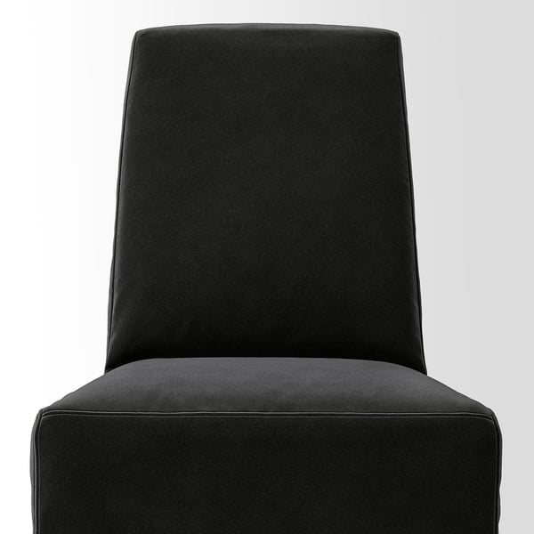 BERGMUND Chaise av housse mi-longue, blanc/Djuparp gris foncé