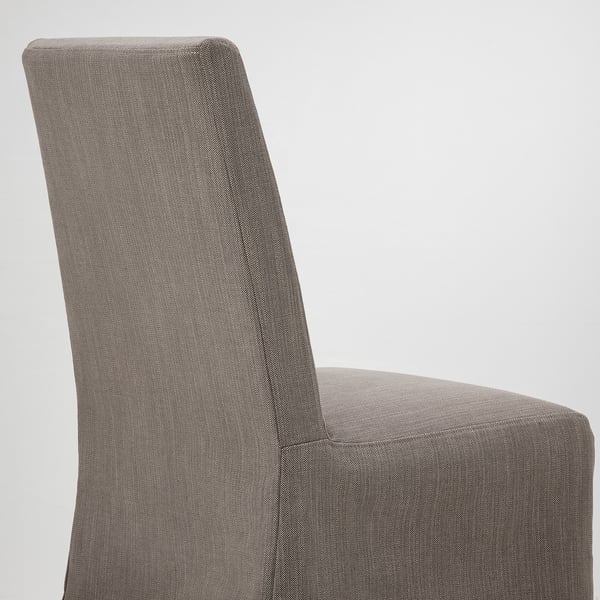BERGMUND Chaise av housse mi-longue, blanc/Nolhaga gris/beige