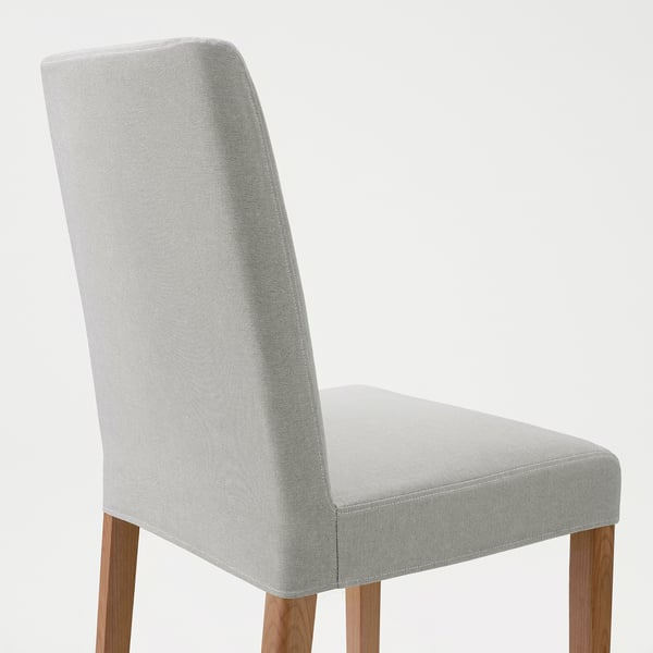 BERGMUND Chaise, eff chêne/Orrsta gris clair