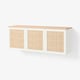 BESTÅ Agencement rangement mural, blanc Studsviken/blanc peuplier tressé, 70 7/8x16 1/2x26 "