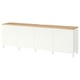 BESTÅ Meuble télé avec portes, blanc/Lappviken/Stubbarp blanc, 94 1/2x16 1/2x29 7/8 "