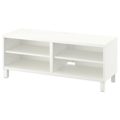 BESTÅ Meuble télé, blanc, 47 1/4x15 3/4x18 7/8 "