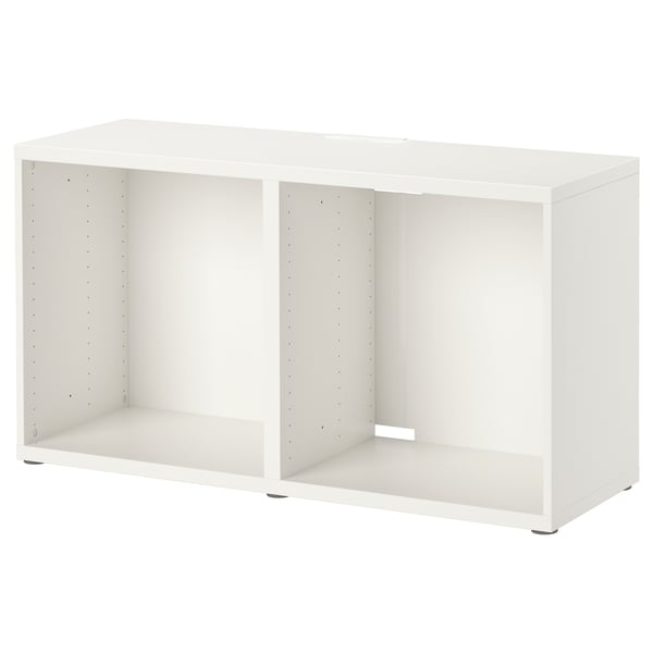BESTÅ Meuble télé, blanc, 47 1/4x15 3/4x25 1/4 "