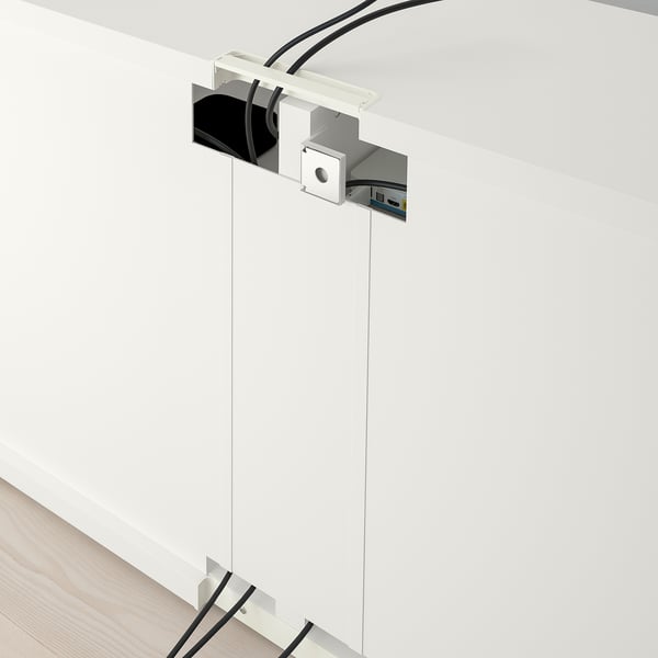 BESTÅ Meuble télé, blanc, 47 1/4x15 3/4x25 1/4 "