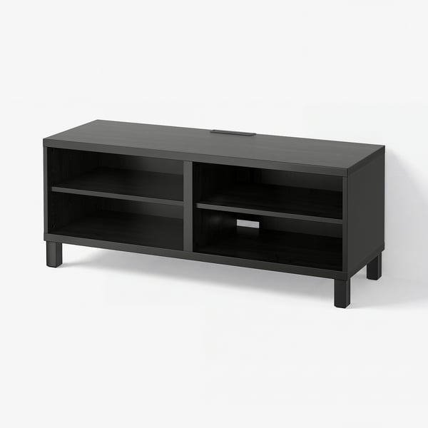 BESTÅ Meuble télé, brun-noir, 47 1/4x15 3/4x18 7/8 "