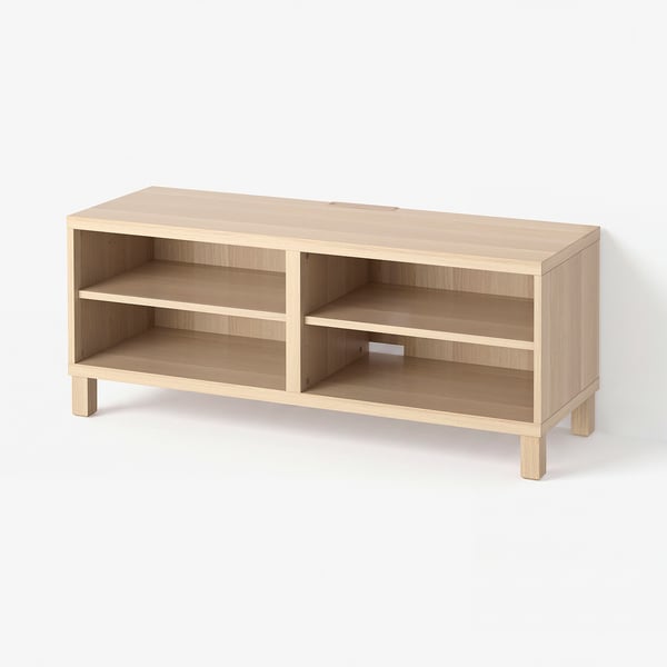 BESTÅ Meuble télé, effet chêne blanchi, 47 1/4x15 3/4x18 7/8 "