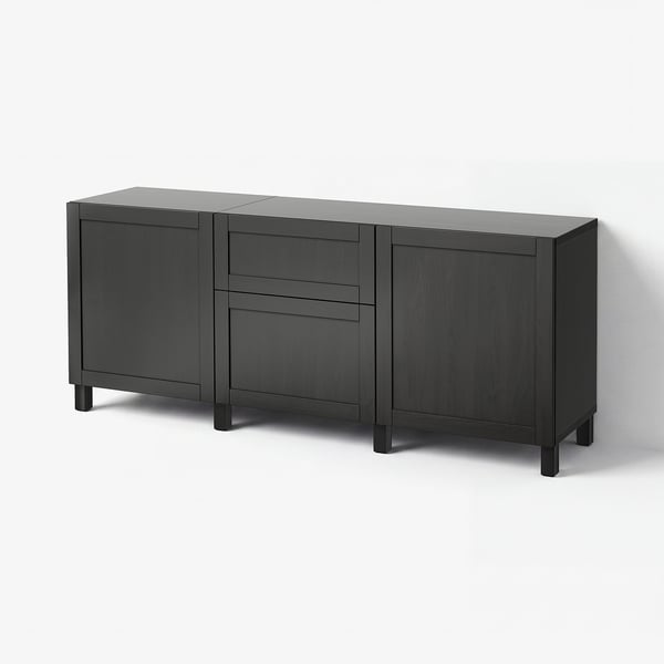 BESTÅ Rangement avec tiroirs, brun-noir/Hanviken/Stubbarp brun-noir, 70 7/8x16 1/2x29 1/8 "