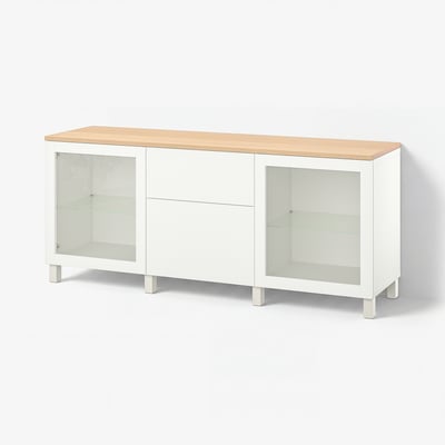 BESTÅ Rangement avec tiroirs, Sindvik blanc/Lappviken/Stubbarp blanc, 70 7/8x16 1/2x29 7/8 "