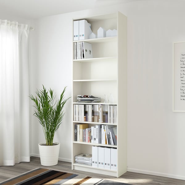 BILLY Bibliothèque avec surmeuble, blanc, 31 1/2x11x93 1/4 "