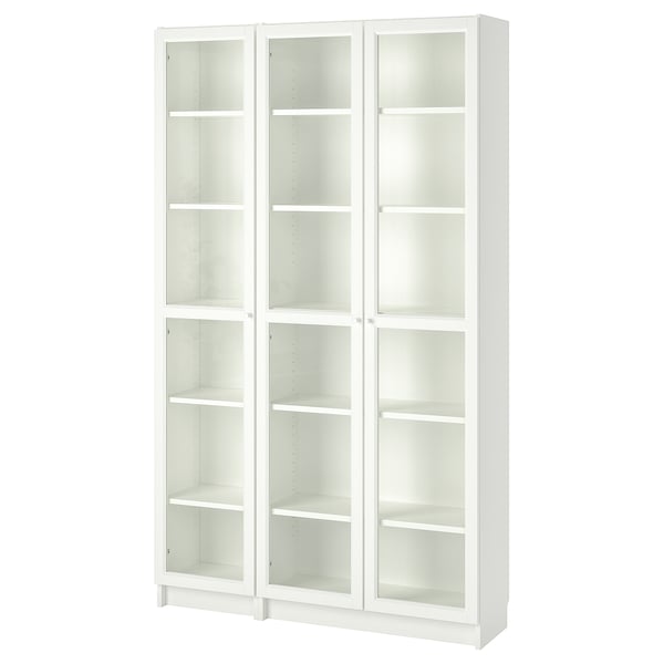 BILLY / OXBERG Bibliothèque vitrée, blanc, 47 1/4x11 3/4x79 1/2 "