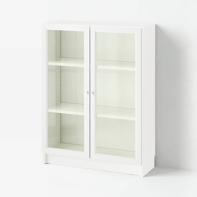 BILLY / OXBERG Bibliothèque vitrée, blanc, 31 1/2x11 3/4x41 3/4 "