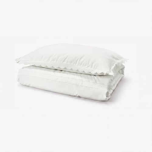 BIRGITTARÖNN Housse de couette et taie(s), blanc, 1 place
