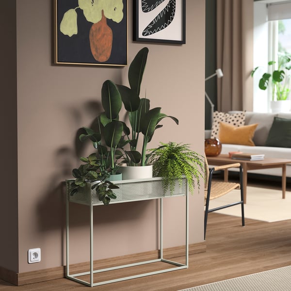 BLÅKRÅKA Jardinière, intérieur/extérieur/gris-beige clair, 23 ¼ "