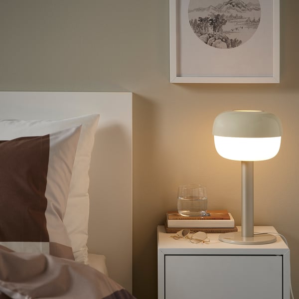 BLÅSVERK Lampe de table, beige, 14 "