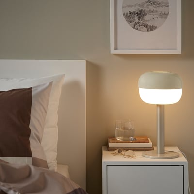 BLÅSVERK Lampe de table, beige, 14 "