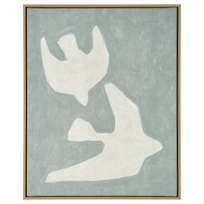 BLODFLÄDER Tableau, deux oiseaux, 15 ¾x19 ¾ "