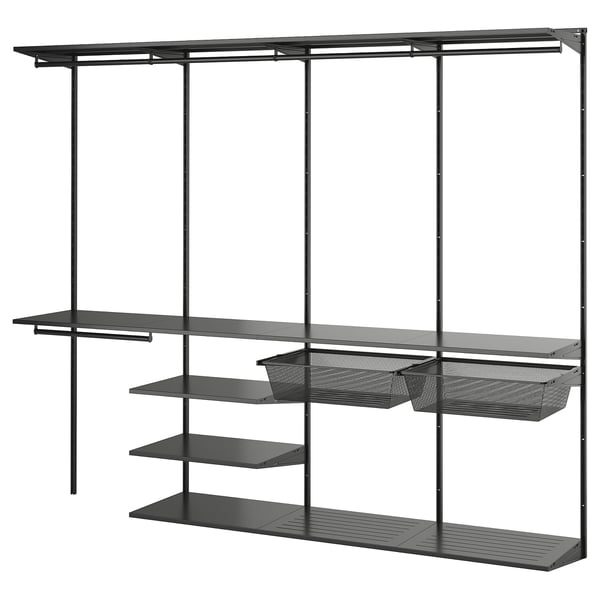 BOAXEL Agencement armoire-penderie, anthracite, 96 3/8x15 3/4x79 "