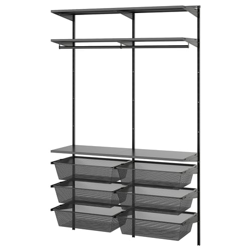 BOAXEL Agencement armoire-penderie, anthracite, 49 1/8x15 3/4x79 "