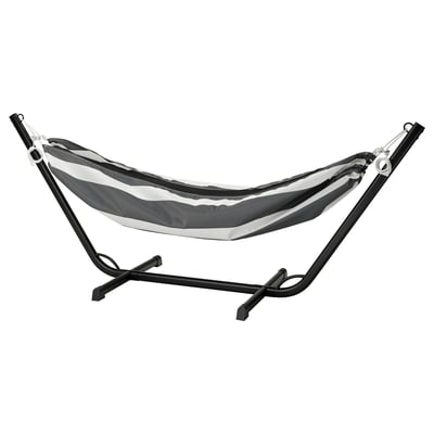 BOCKÖN / HAMNÖN Hamac avec support, noir/anthracite blanc